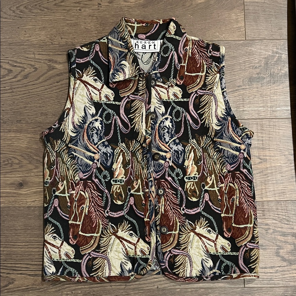Vintage Horse Tapestry Vest